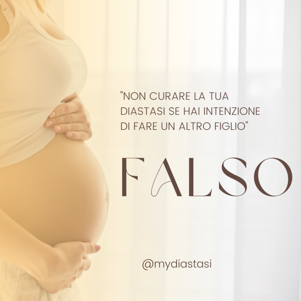 copertina di anteprima con una donna incinta nello sfondo per un articolo che tratta sulla falsità di non curare la diastasi addominale se si vuole fare un altro figlio